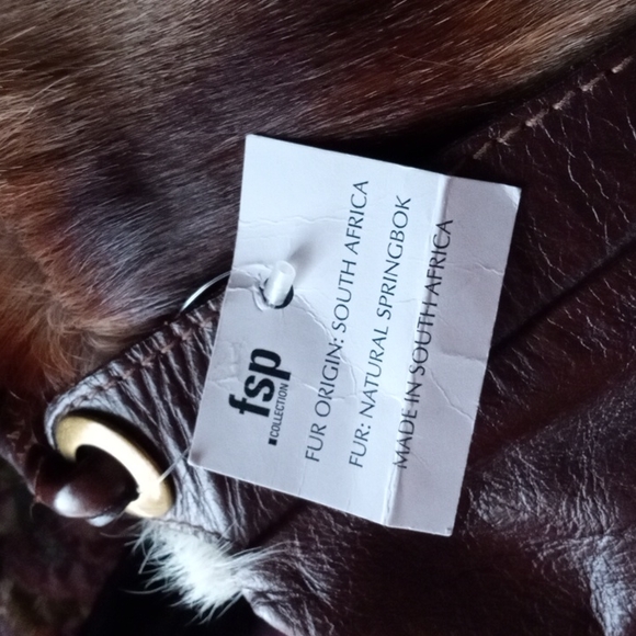 New! FASHION SENSITIVE PLANET African Springbok Fur Large Satchel Shoulder Bag - Picture 9 of 10